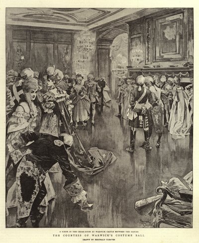 Het gekostumeerd bal van de gravin van Warwick (litho) door Reginald Thomas Cleaver