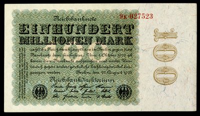 Papiermark van de Weimarrepubliek, hyperinflatieperiode na de Eerste Wereldoorlog door Reichsbankdirektorium Berlin