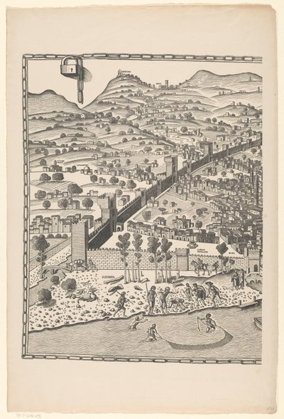 Gezicht op Florence (linkerdeel) door Reichsdruckerei