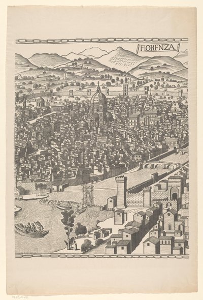 Gezicht op Florence (middelste deel) door Reichsdruckerei