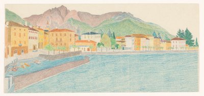 Gezicht op een Italiaanse stad aan het water door Reijer Stolk