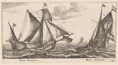 Een Boeier en een Galliot door Reinier Nooms, called Zeeman