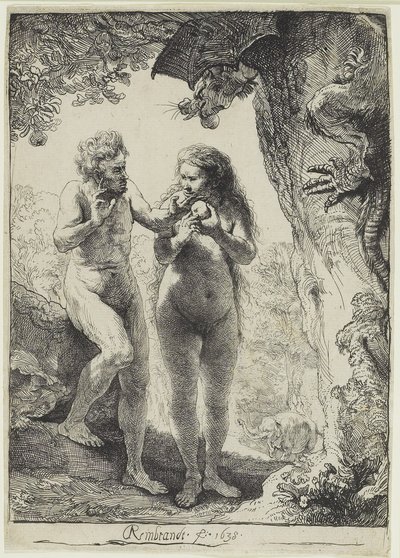 Adam en Eva door Rembrandt van Rijn