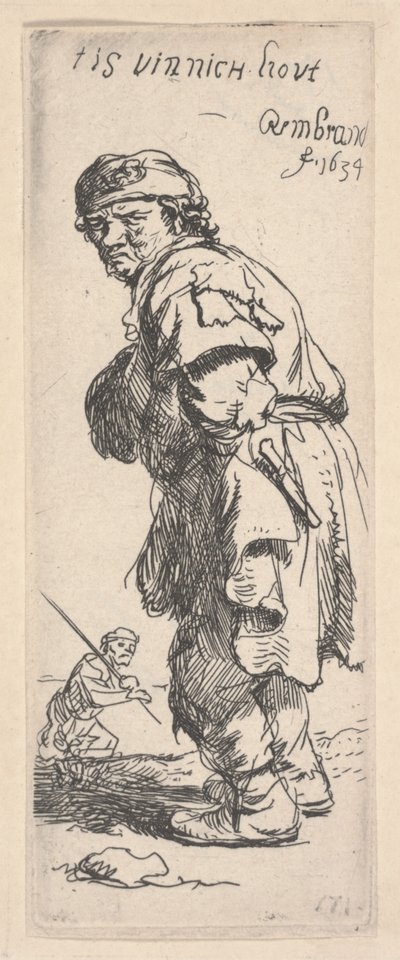 Bedelaar die spreekt door Rembrandt van Rijn