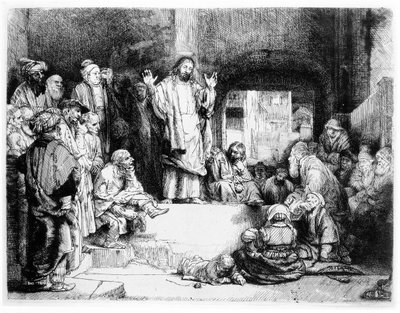 Christus predikend, c.1652 door Rembrandt van Rijn