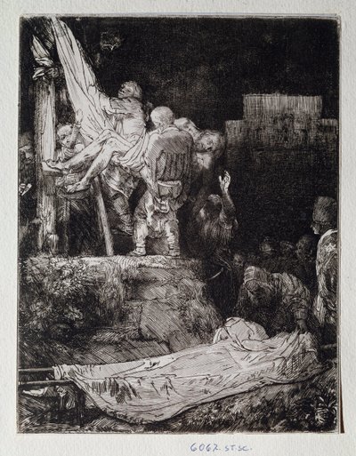 Tekening van de Kruisafneming door Rembrandt Harmenszoon van Rijn (Florence, Uffizi, Gabinetto Disegni en Stampe) door Rembrandt van Rijn