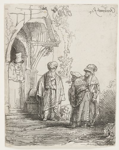Jacob en Laban door Rembrandt van Rijn