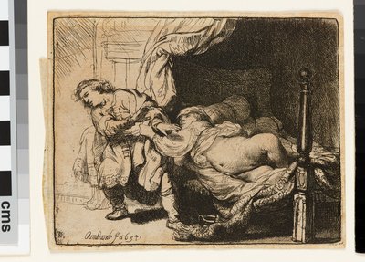 Jozef en de Vrouw van Potifar door Rembrandt van Rijn