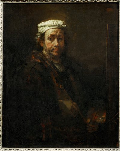 Portret van de kunstenaar op zijn ezel ... door Rembrandt Harmensz. van Rijn