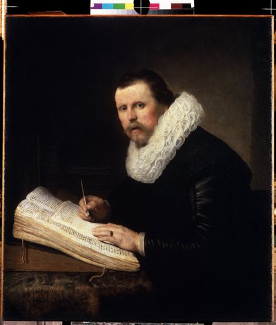 Portret van een student door Rembrandt Harmensz. van Rijn