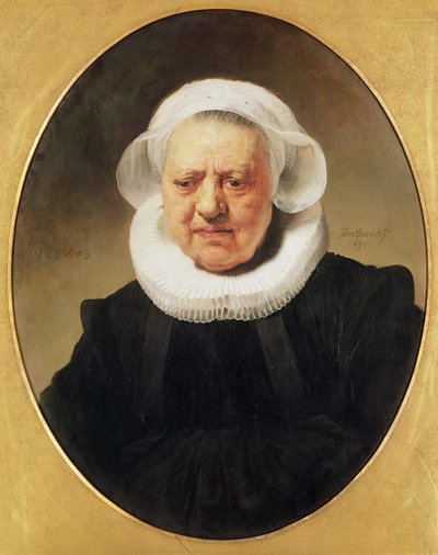 Portret van Aechje Claesdar door Rembrandt van Rijn