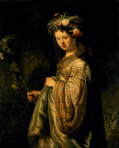 Saskia als Flora door Rembrandt van Rijn