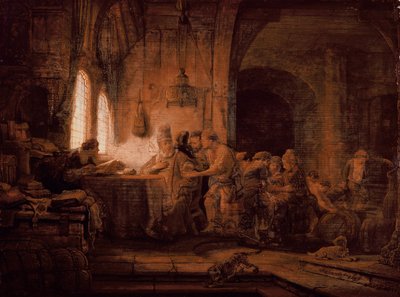 De gelijkenis van de arbeiders in de wijngaard door Rembrandt van Rijn