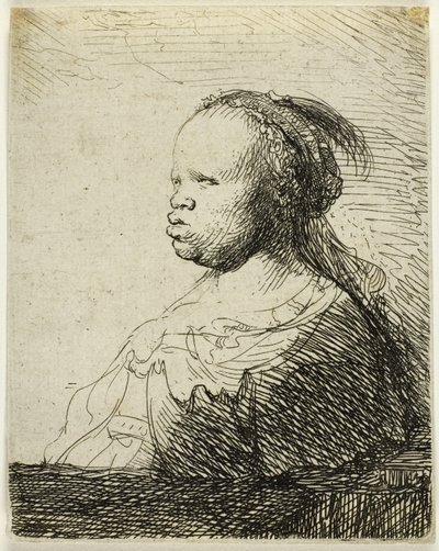 De Witte Negerin, c.1630 (ets op papier) door Rembrandt Harmensz. van Rijn