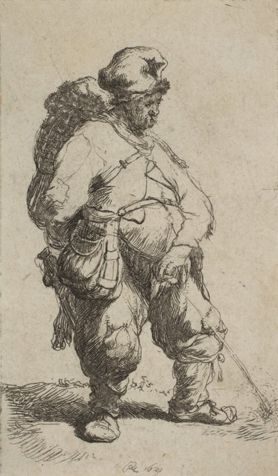 Een man die water maakt, 1630 door Rembrandt van Rijn