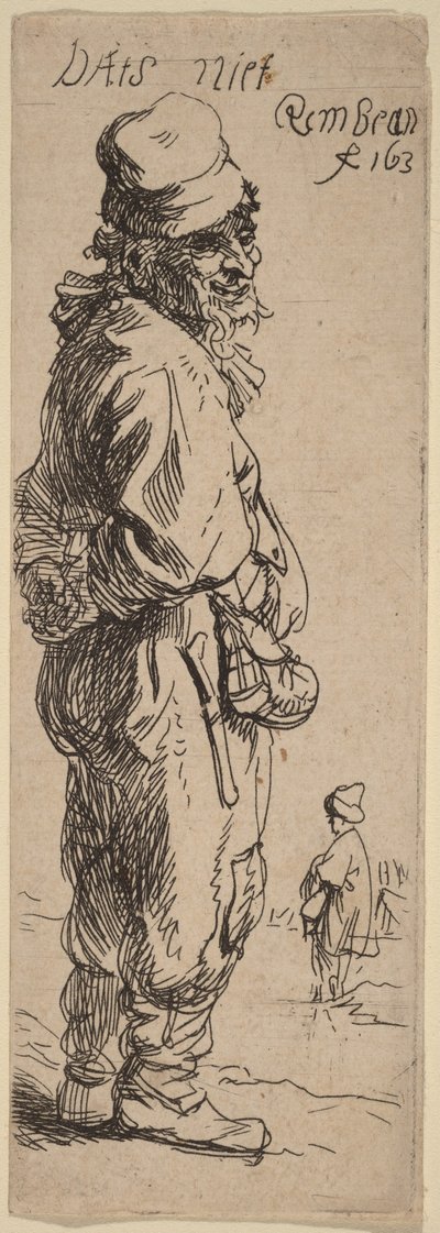 Een boer antwoordt: „Dats niet“ (Dat is niets) door Rembrandt van Rijn