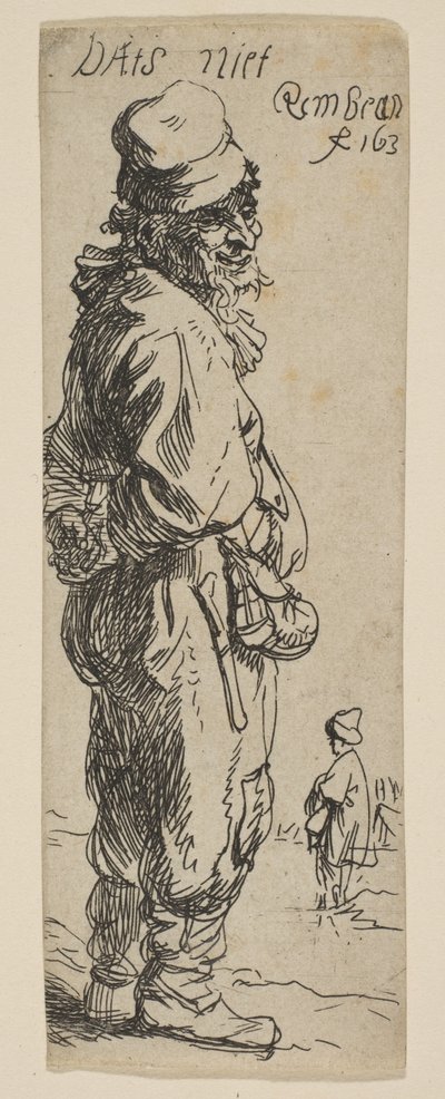 Een Boer die Antwoordt: Dats niet door Rembrandt van Rijn