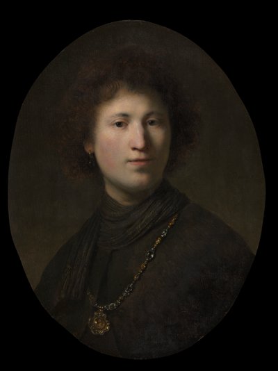 Een Jonge Man met een Ketting door Rembrandt van Rijn