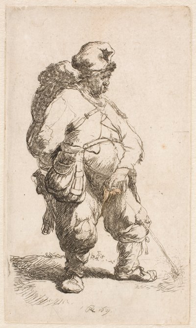 Een man die plast door Rembrandt van Rijn