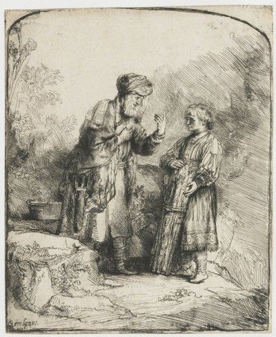 Abraham en Isaak door Rembrandt van Rijn