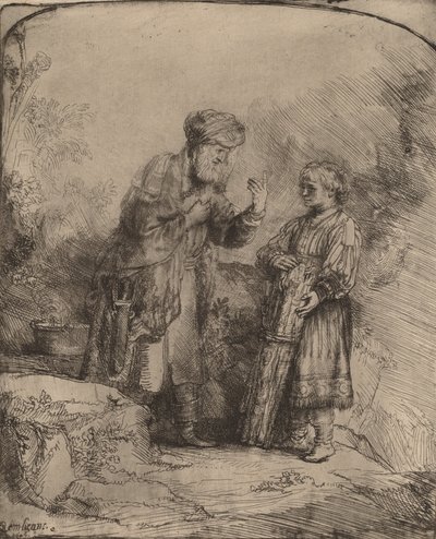 Abraham en Isaac, 1645 door Rembrandt van Rijn