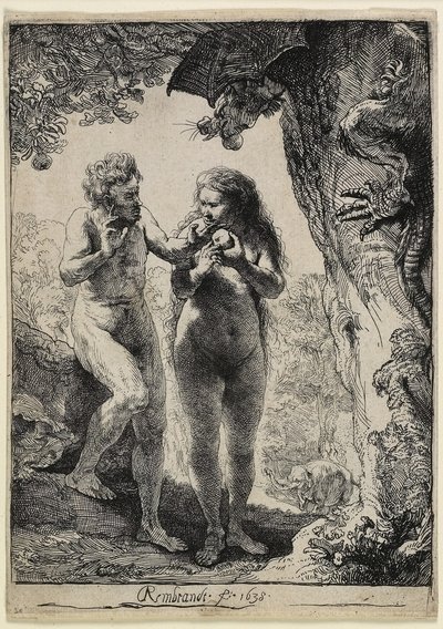 Adam en Eva door Rembrandt van Rijn