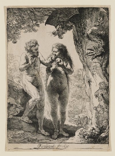 Adam en Eva door Rembrandt van Rijn