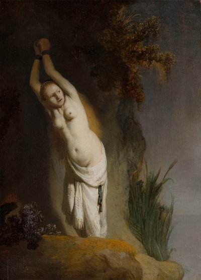 Andromeda Geketend aan de Rotsen door Rembrandt van Rijn