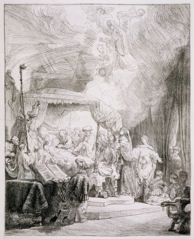 B.99.II Dood van de Maagd, c.1639 (ets) door Rembrandt van Rijn