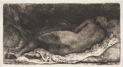 Zwarte Afrikaanse Meisje Liggend door Rembrandt van Rijn