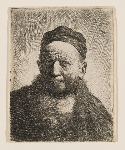 Buste van een man (Rembrandts vader?) door Rembrandt van Rijn