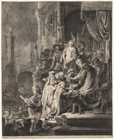 Christus voor Pilatus: Grote Plaat, 1636 door Rembrandt van Rijn
