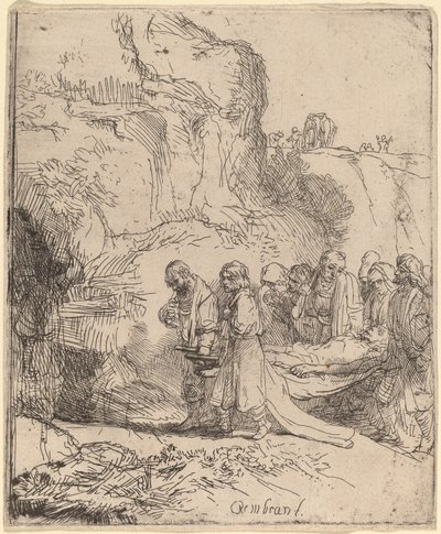 Christus gedragen naar het graf door Rembrandt van Rijn