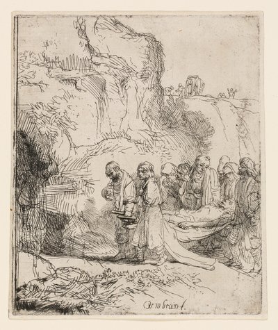 Christus naar het graf gedragen door Rembrandt van Rijn