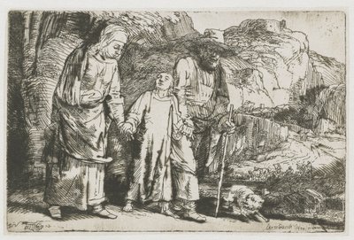 Christus keert terug van de tempel met zijn ouders door Rembrandt van Rijn