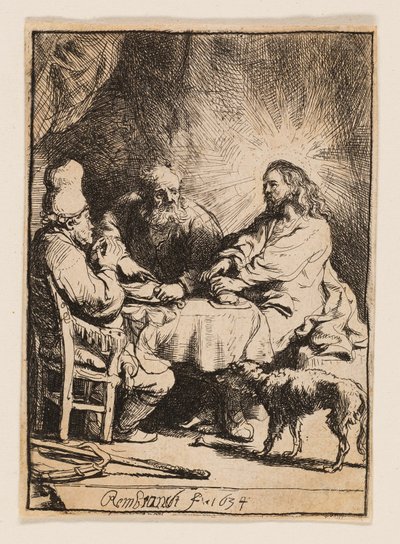 Christus in Emmaüs: de kleinere plaat door Rembrandt van Rijn