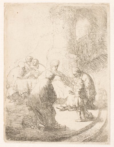 Christus in discussie met de schriftgeleerden: klein paneel door Rembrandt van Rijn