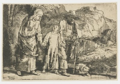 Christus keert terug van de tempel met zijn ouders door Rembrandt van Rijn
