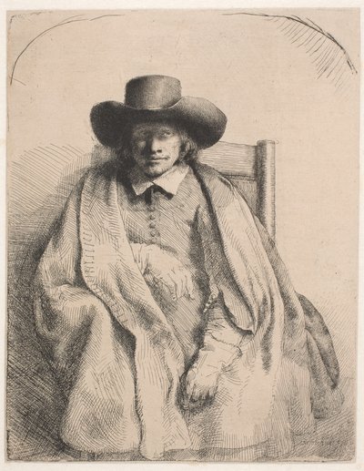 Clement de Jonghe, prentverkoper door Rembrandt van Rijn