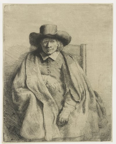Clement de Jonghe, prentverkoper door Rembrandt van Rijn