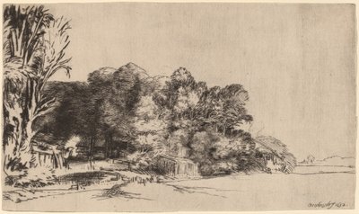 Boomgroep met Uitzicht door Rembrandt van Rijn
