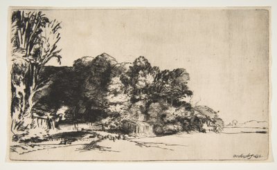 Boomgroep met een Uitzicht, 1652 door Rembrandt van Rijn