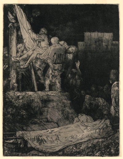 Afdaling van het Kruis bij Fakkellicht door Rembrandt van Rijn