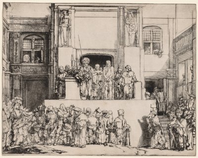 Ecce Homo. Christus gepresenteerd aan het volk, 1655 door Rembrandt van Rijn