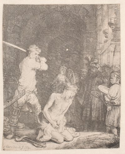 Johannes Døberen wordt onthoofd door Rembrandt van Rijn