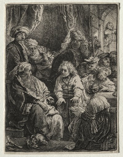 Jozef vertelt zijn dromen door Rembrandt van Rijn