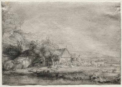 Landschap met een Koe, ca. 1650 door Rembrandt van Rijn