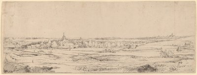 Landschap met uitzicht op Haarlem (Het Goudwegersveld) door Rembrandt van Rijn