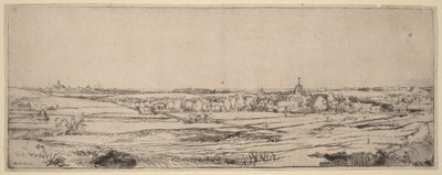 Landschap met uitzicht op Haarlem (Het Goudweegersveld) door Rembrandt van Rijn