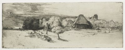 Landschap met een boerderij en het 
